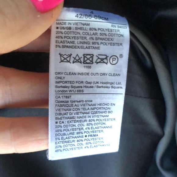 Banana REPUBLIC Navy Blue Black Collar Blazer - Picture 8 of 8